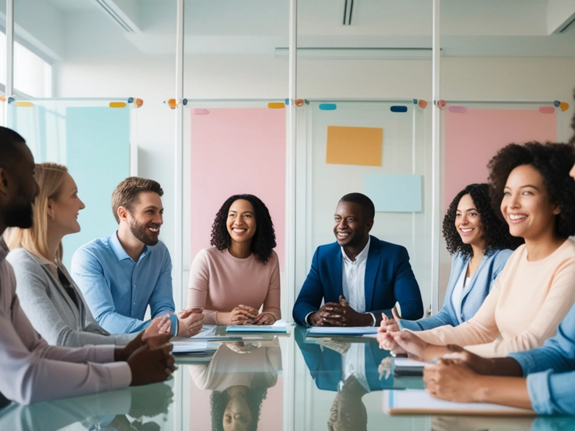 Business team in a meeting around a conference table