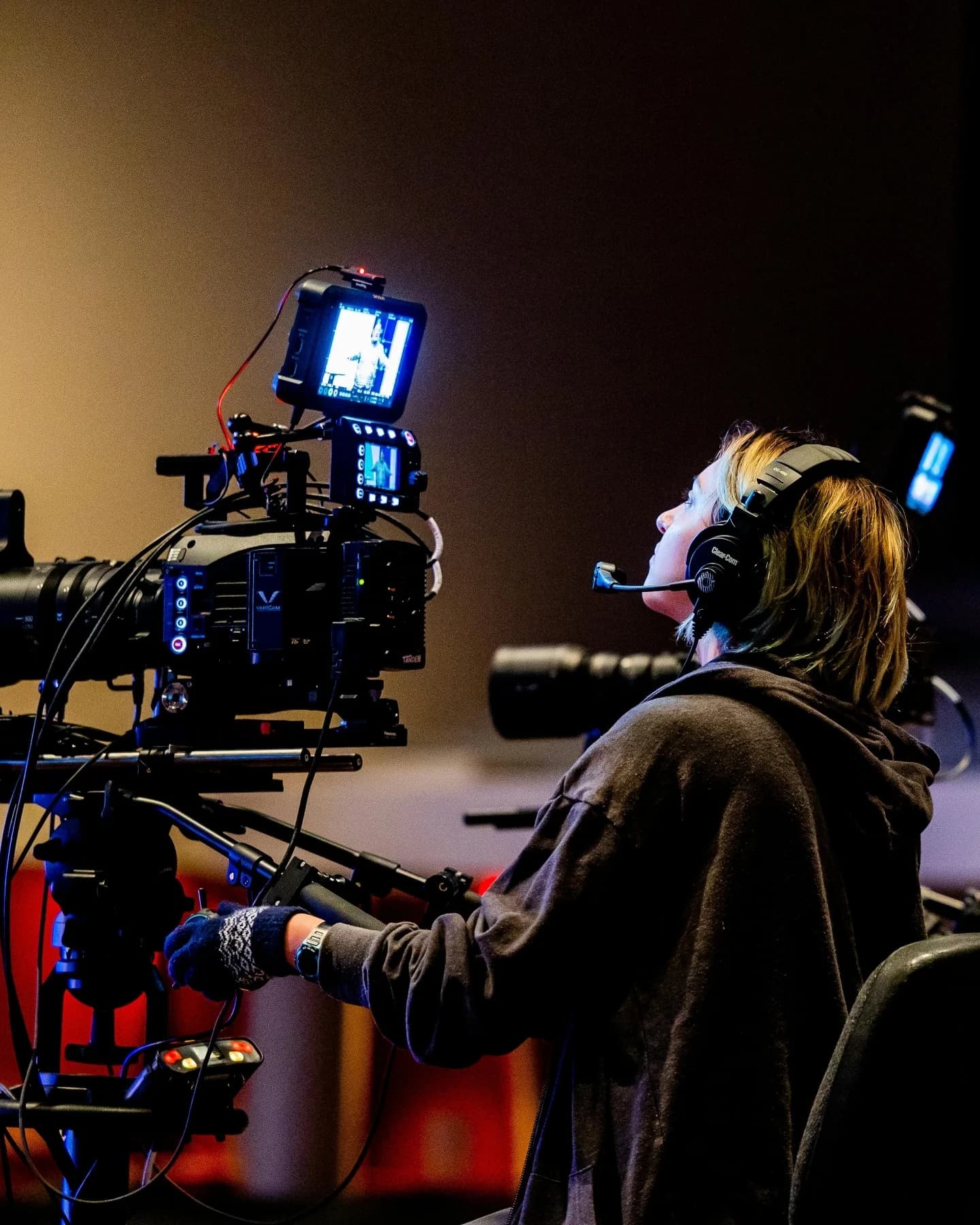 Camera operator filming a production