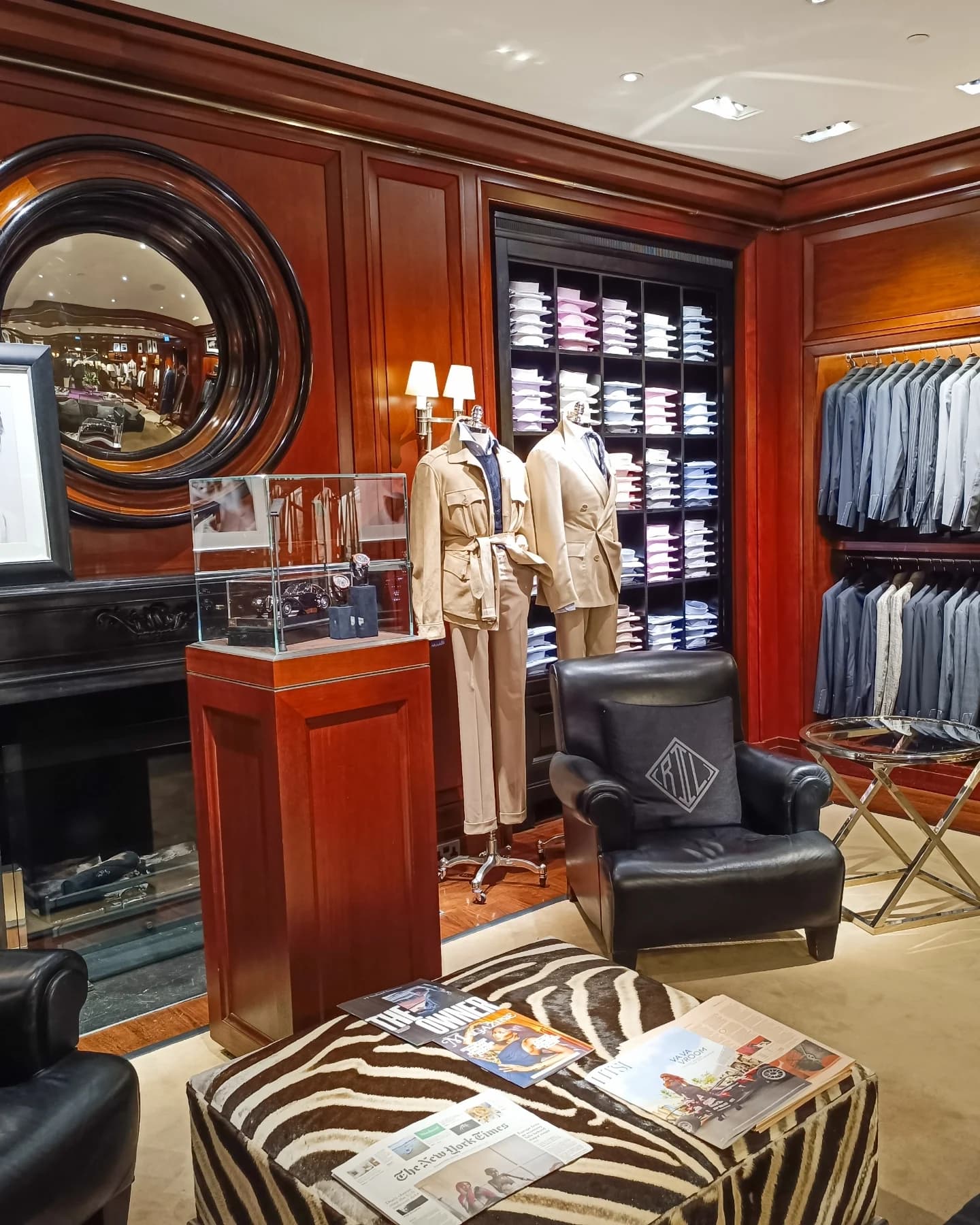 Wood-panelled menswear boutique