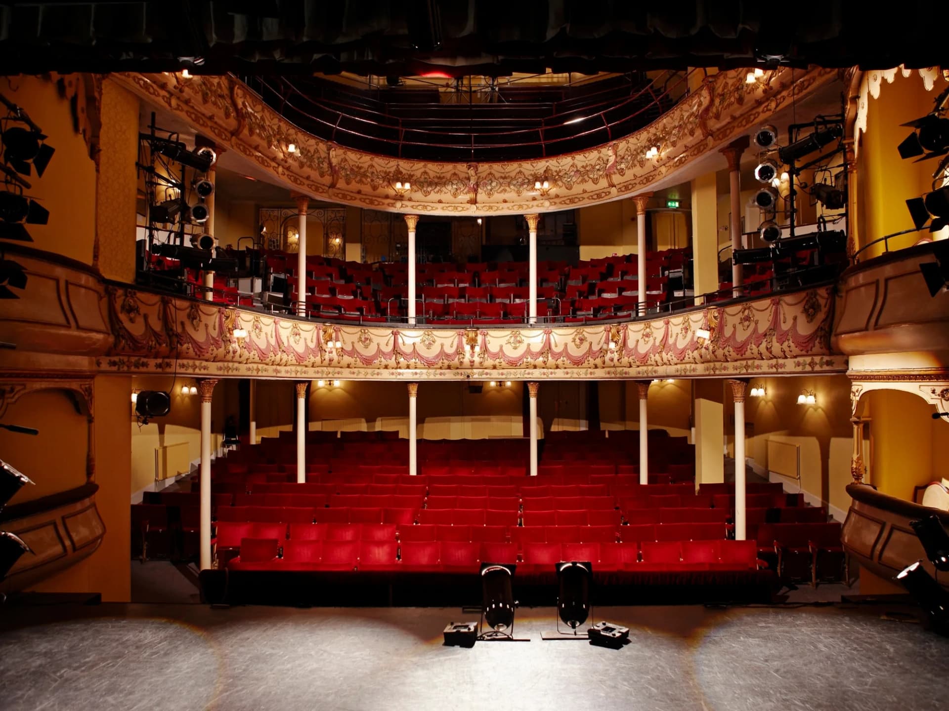 Traditional theatre auditorium seen from the stage