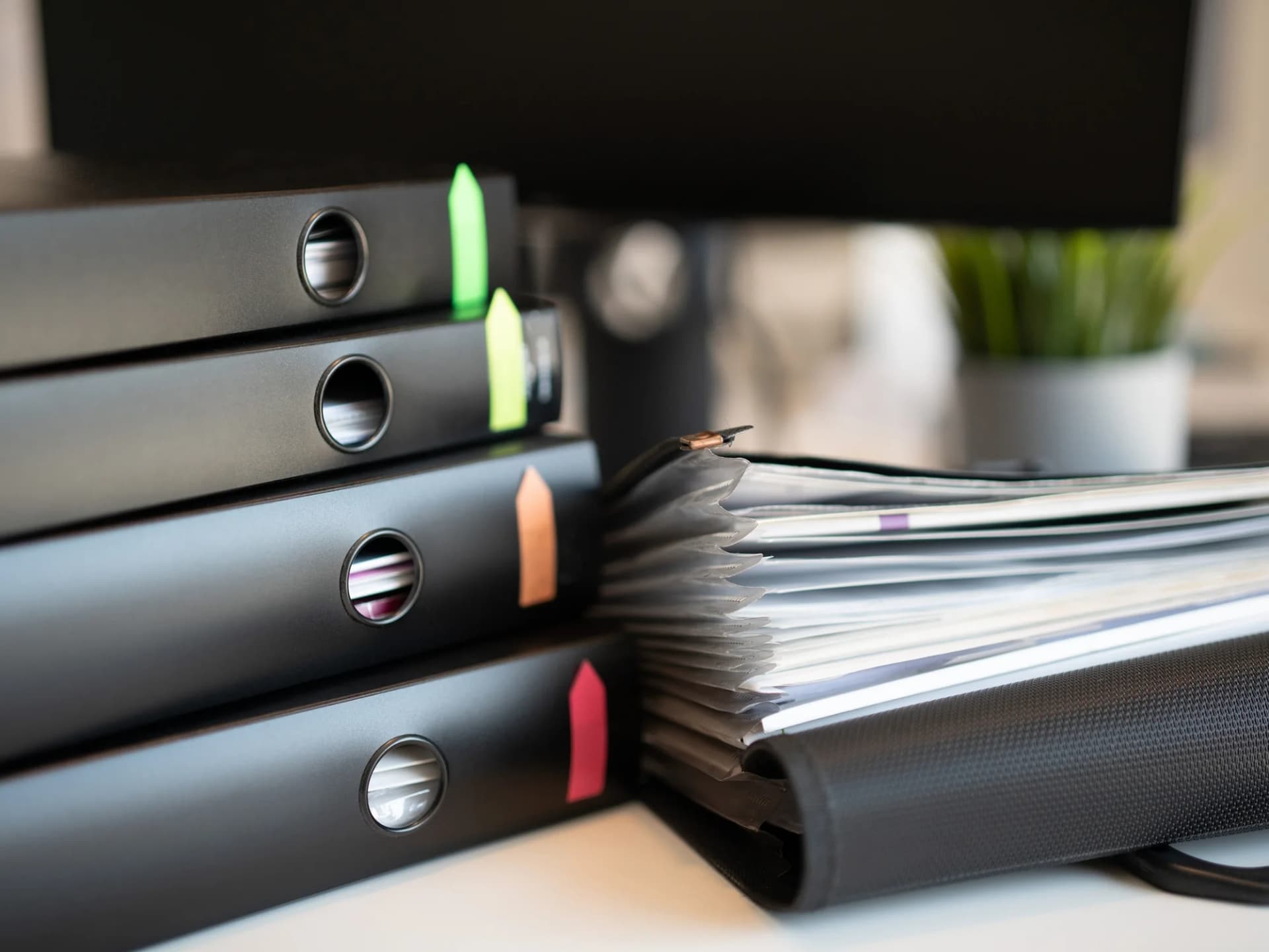Binders of prior-year records